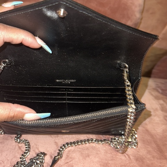 YSL WALLET CHAIN HANDBAG. black great condition purchased in Rome,italy - Picture 3 of 4